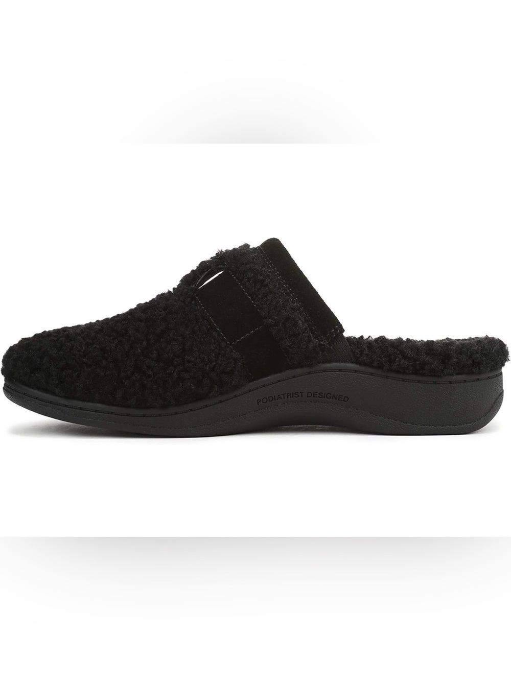 Vionic womens Izzy Mule Slippers Size 9 Cozy Black faux-shearling - Picture 2 of 15